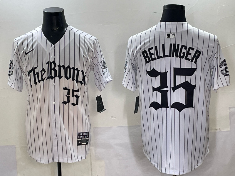 Men New York Yankees #35 Bellinger White Nike  2025 MLB Jersey style 002